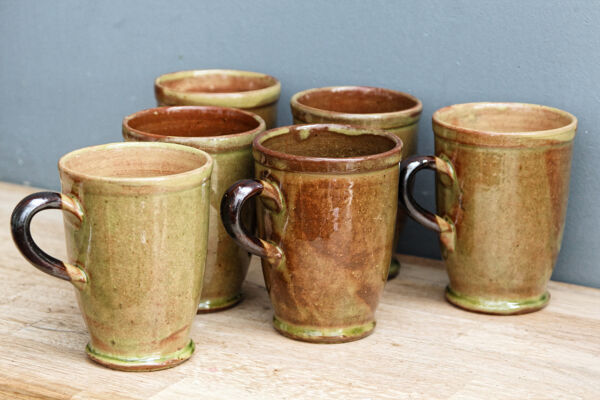 Service à orangeade en terre cuite vernissée