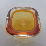 Amber Murano Glass Bowl, Italy, 1960s