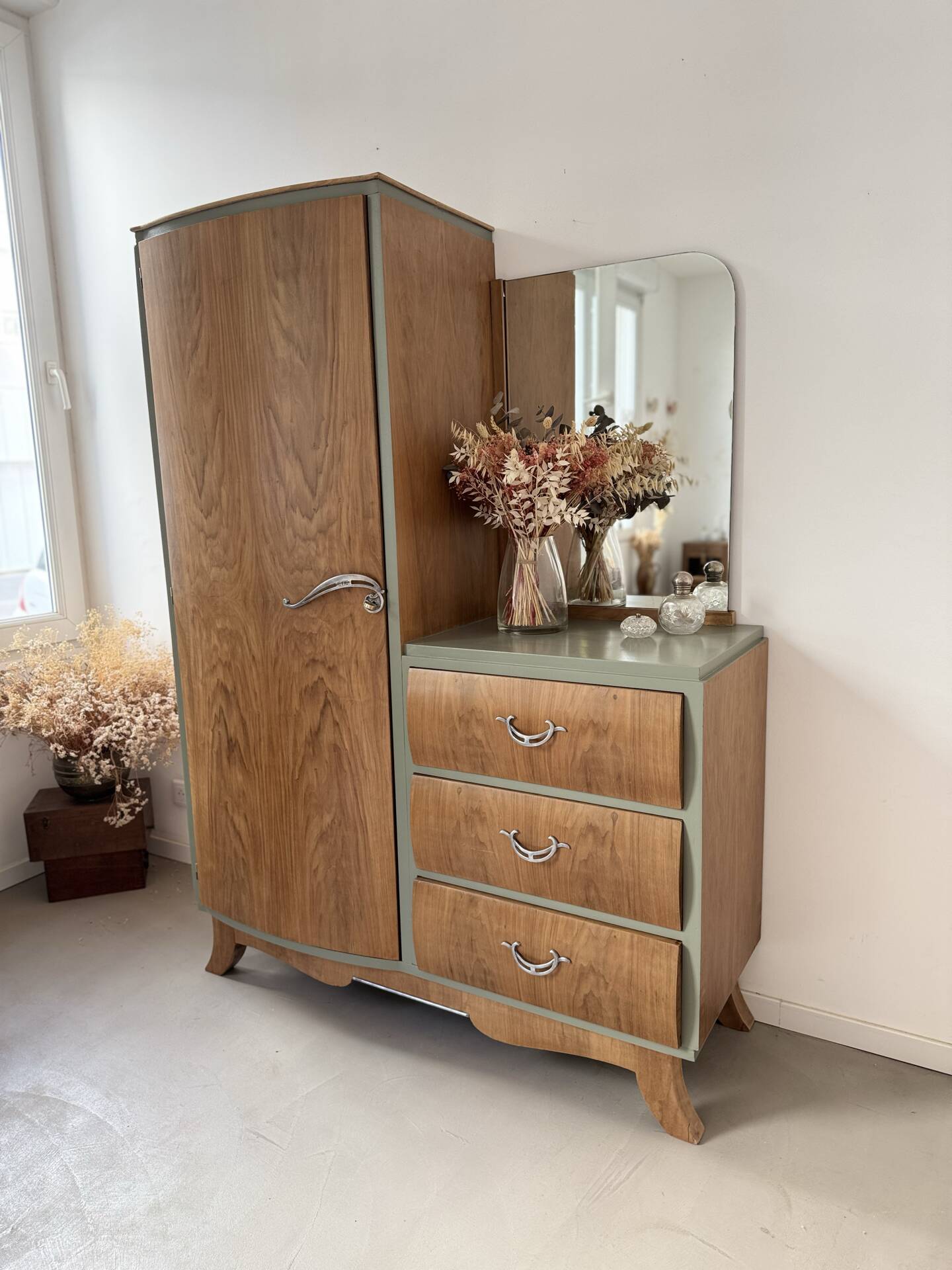 Asymmetrical Art Deco wardrobe