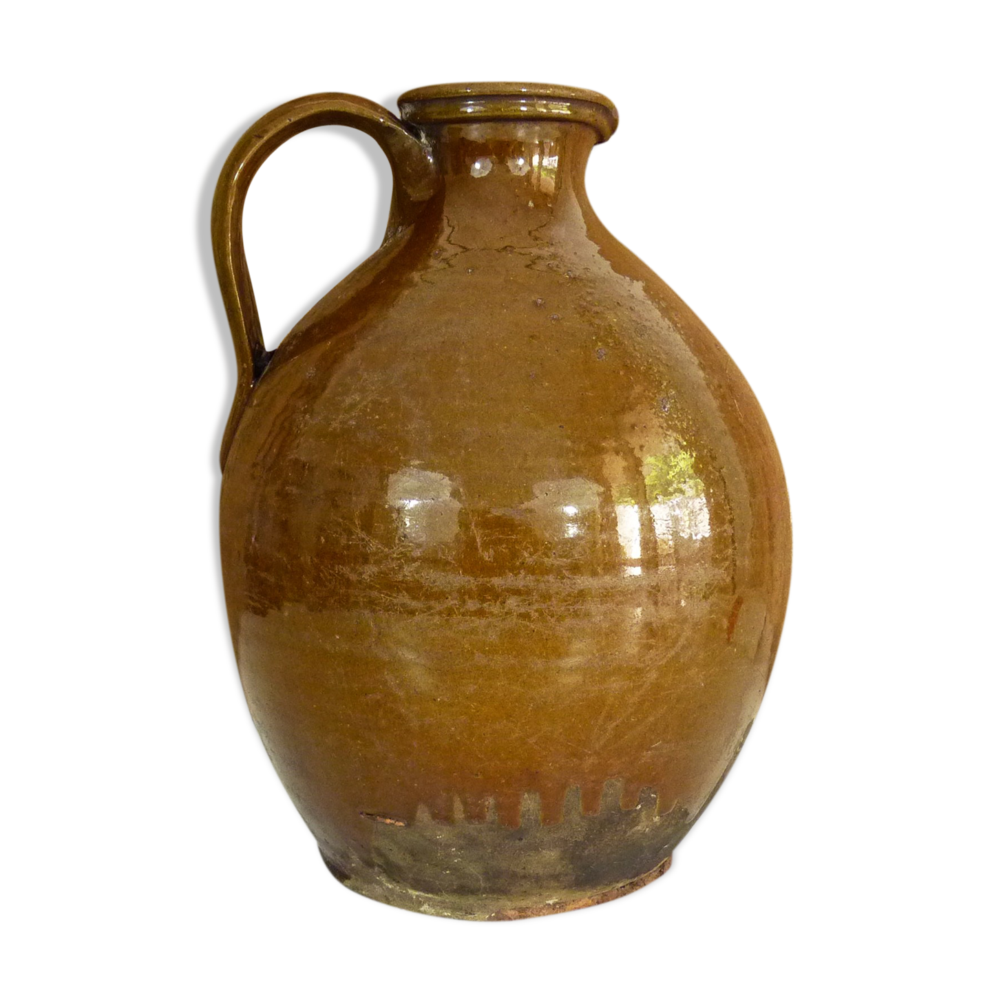 Brown pitcher in glazed terracotta, south west of France, 19th