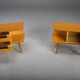 Vintage German cherry nightstands, 1960s, set of 2