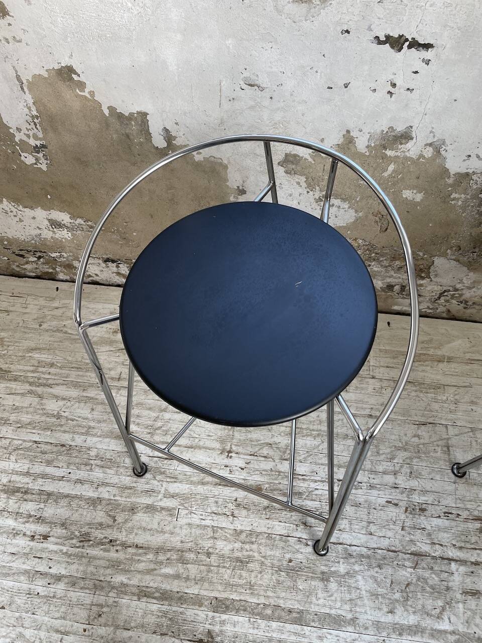 Set of 5 high stools "silver moon" Pascal Mourgue