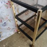 Metal and smoked glass trolley erard (france)