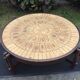 Vintage coffee table in wood and ceramic stamped Roger Capron model said garrigue aux herbiers.