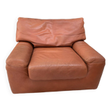 Cognac leather armchair Gerard Guermonprez