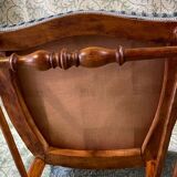 Pair of beech chairs with velvet
