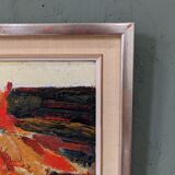 1965 Mid-Century Modern Swedish "Connection", Abstract Framed Oil Painting by Ivar Morsing