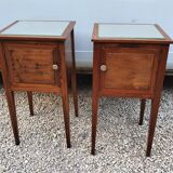 2 bedside tables mirror tray
