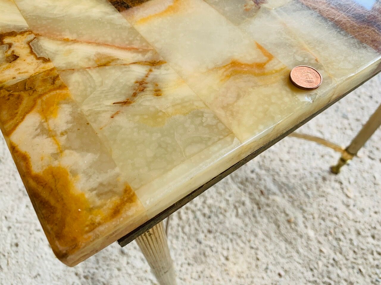 Vintage coffee table in marble and onyx circa 60/70