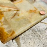 Table basse vintage en marbre et onyx circa 60/70