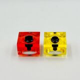 Pair of Candlestick Holders by Luigi Massoni for Fratelli Guzzini, 1970s
