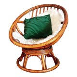 Swivel rattan armchair