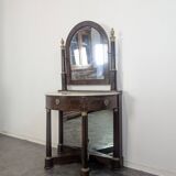 Rare coiffeuse demi à fond de glace époque Empire