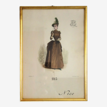 Gravure de mode "Nice" vers 1890