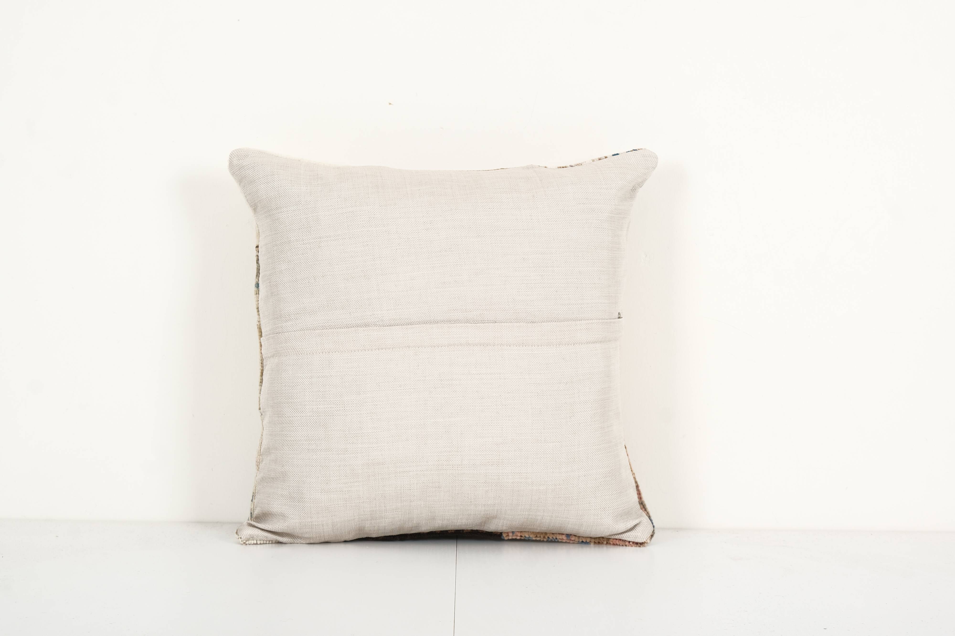 Vintage patchwork pillow case made from an anatolian cover, designer cushion 17'' x 18''