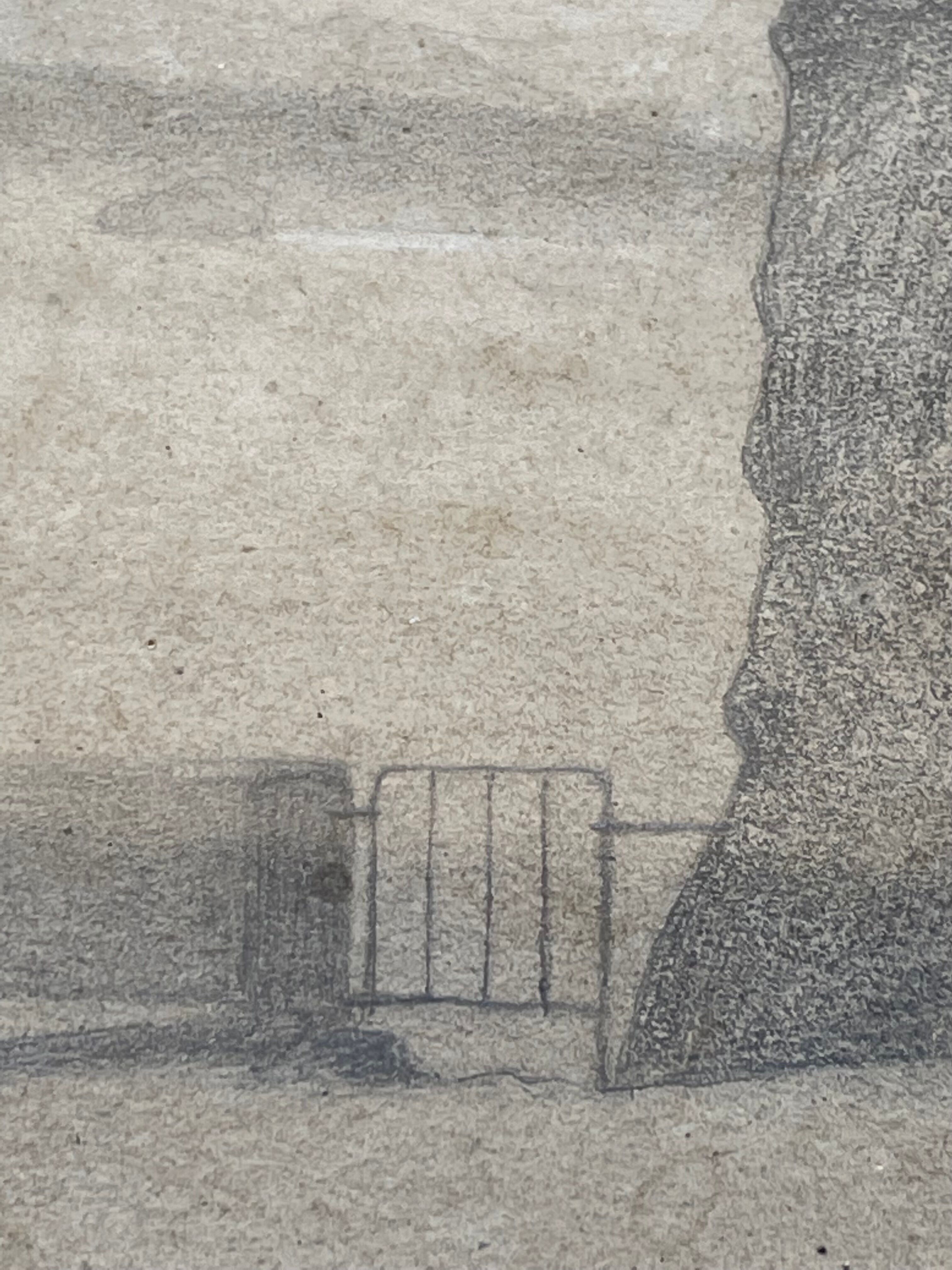 Drawing painting seen from Biarritz 1875