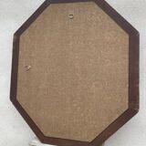 Rustic beveled mirror in molded natural wood 64 x 56 cm