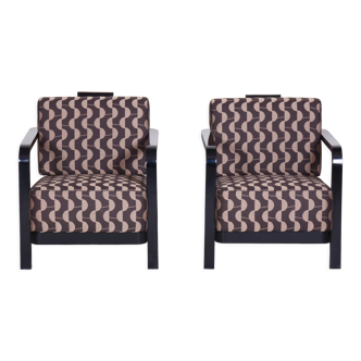 Pair of art deco armchairs by Josef Chochol Czechia 1920s