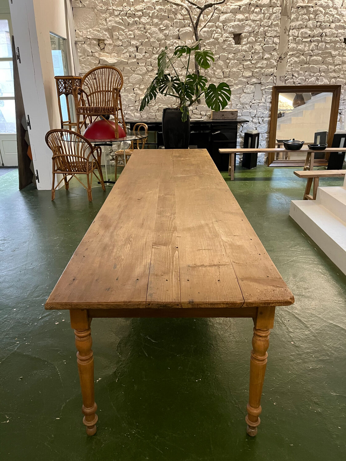 3-metre pine dining table
