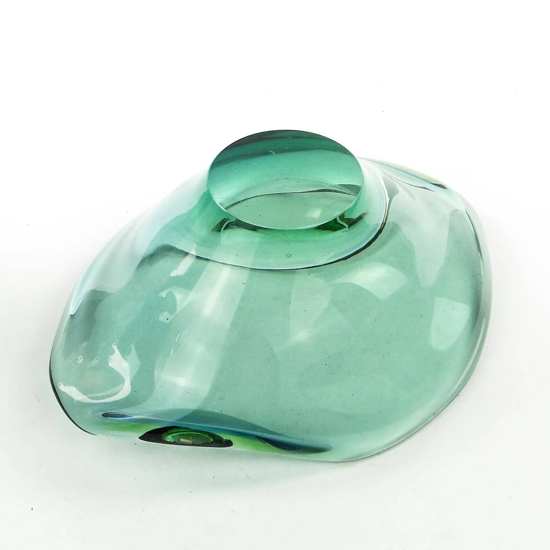 Mid-century modern decorative bowl, glass, Val Saint Lambert, Belgium, 1950s