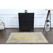 Vintage Turkish Oushak Handmade Wool Cotton Orange Area Rug 104x180