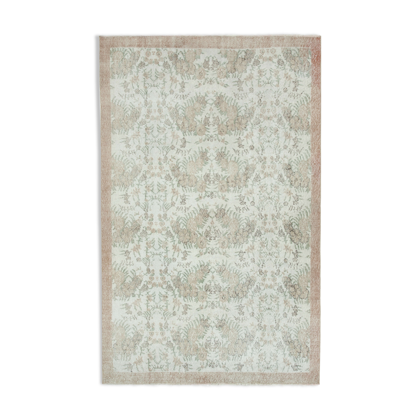 Turkish hand-knotted 1970s beige carpet 172 cm x 270 cm