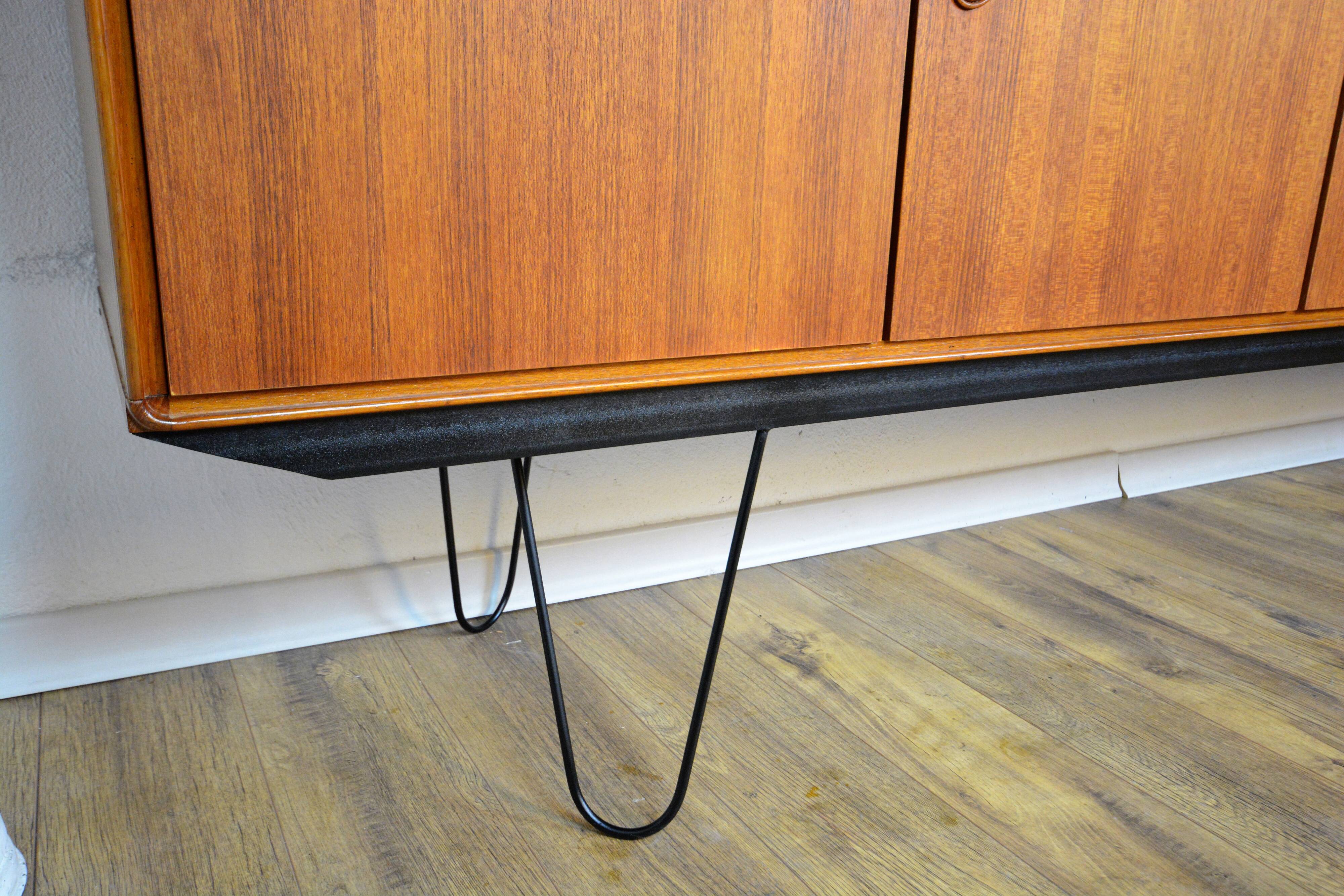 Scandinavian sideboard Fristho teak and metal