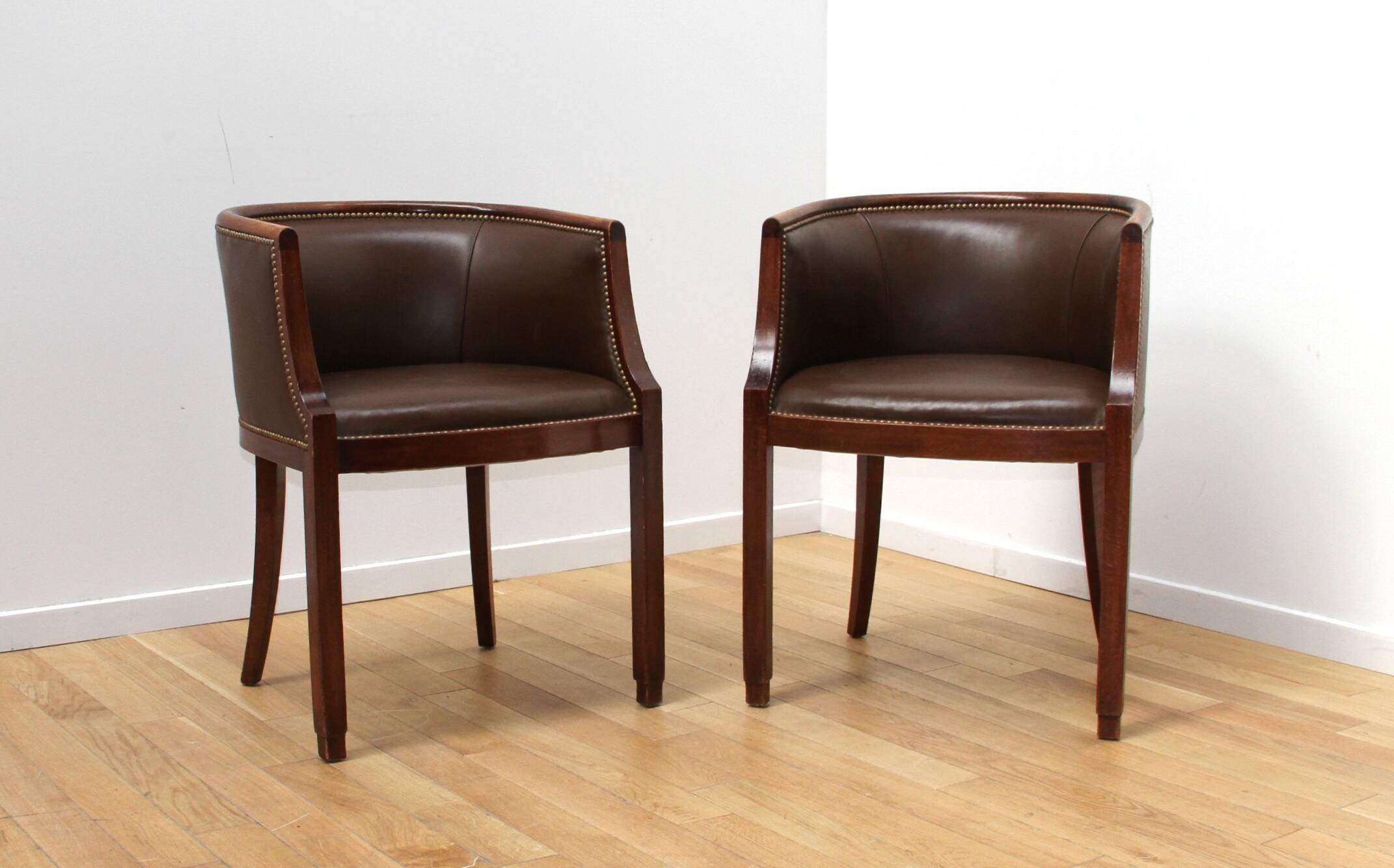 Pair of vintage barrel chairs