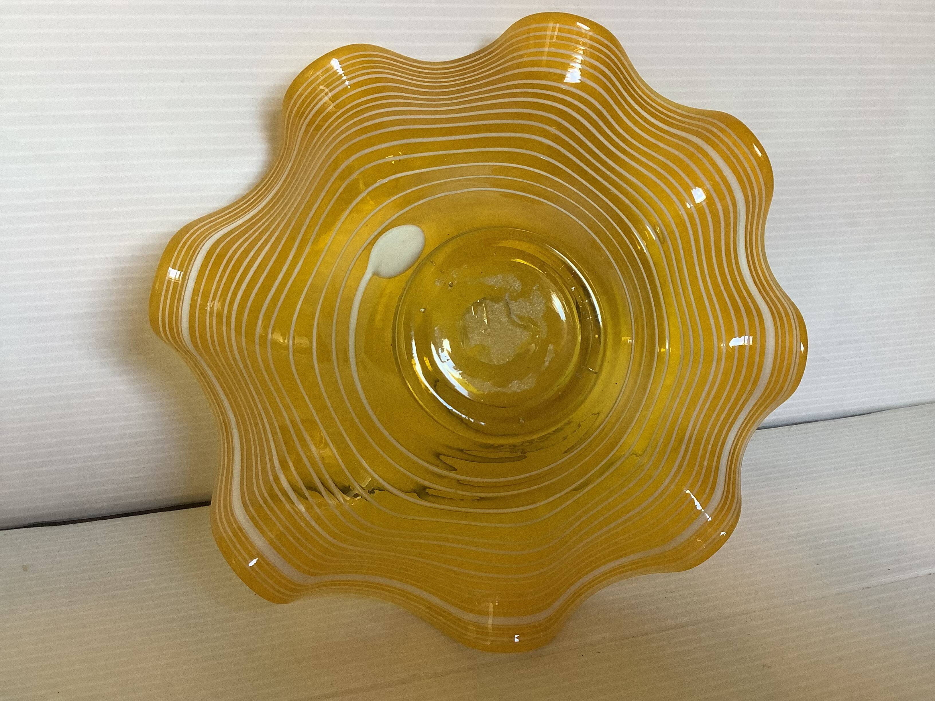 Yellow Murano ring holder tray