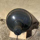 Three industrial suspensions in black and white enamelled sheet metal large format