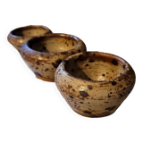 3 petits pots en grès vintage