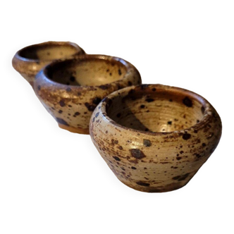 3 small vintage stoneware pots