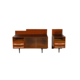 Pozar vintage wooden bedside table set