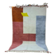 Tapis Bohème Moderne 250x150 cm - Motifs Géométriques Colorés Rose et Jaune