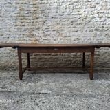 Extendable oak farmhouse table