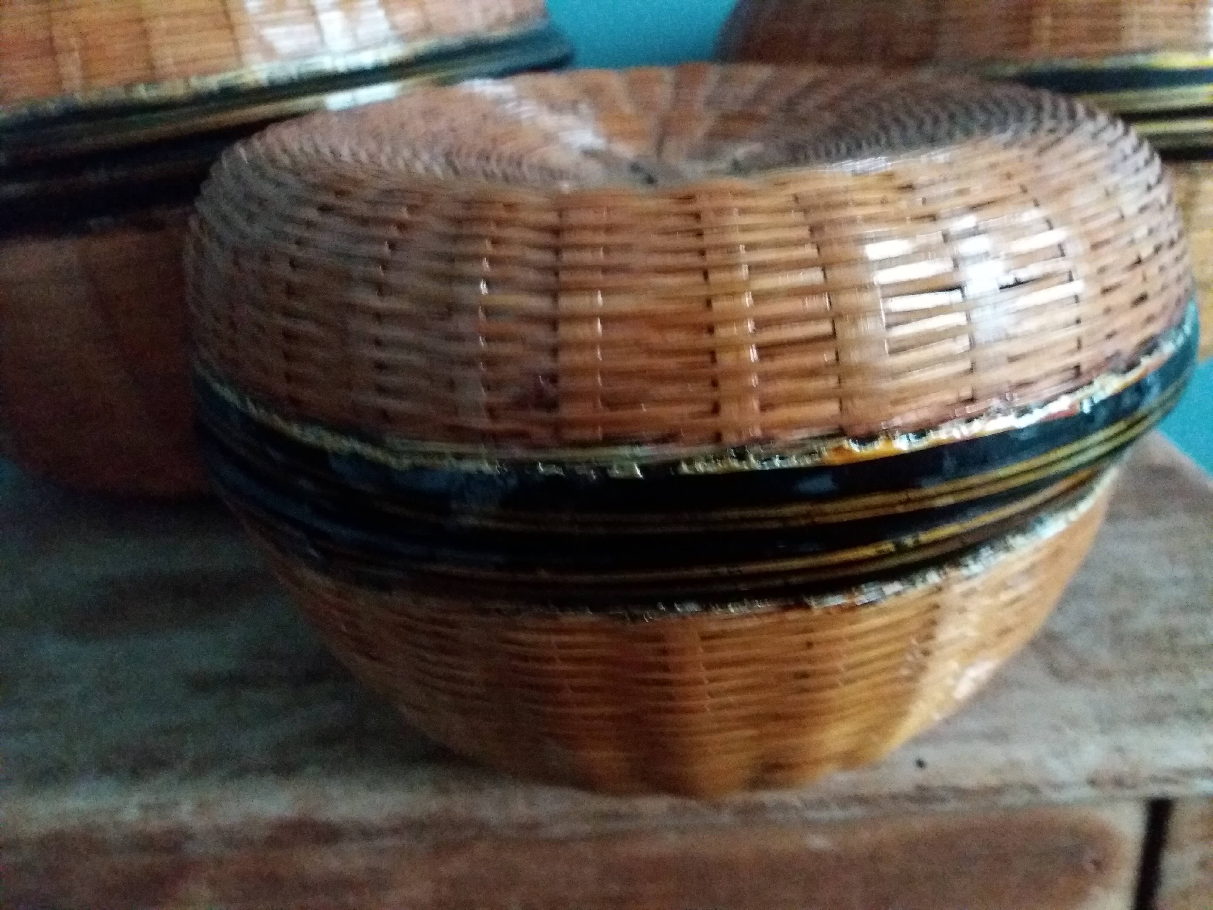 3 nesting baskets boxes in rattan or bamboo