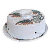 Service à fromage vintage en faïence décor floral années 70