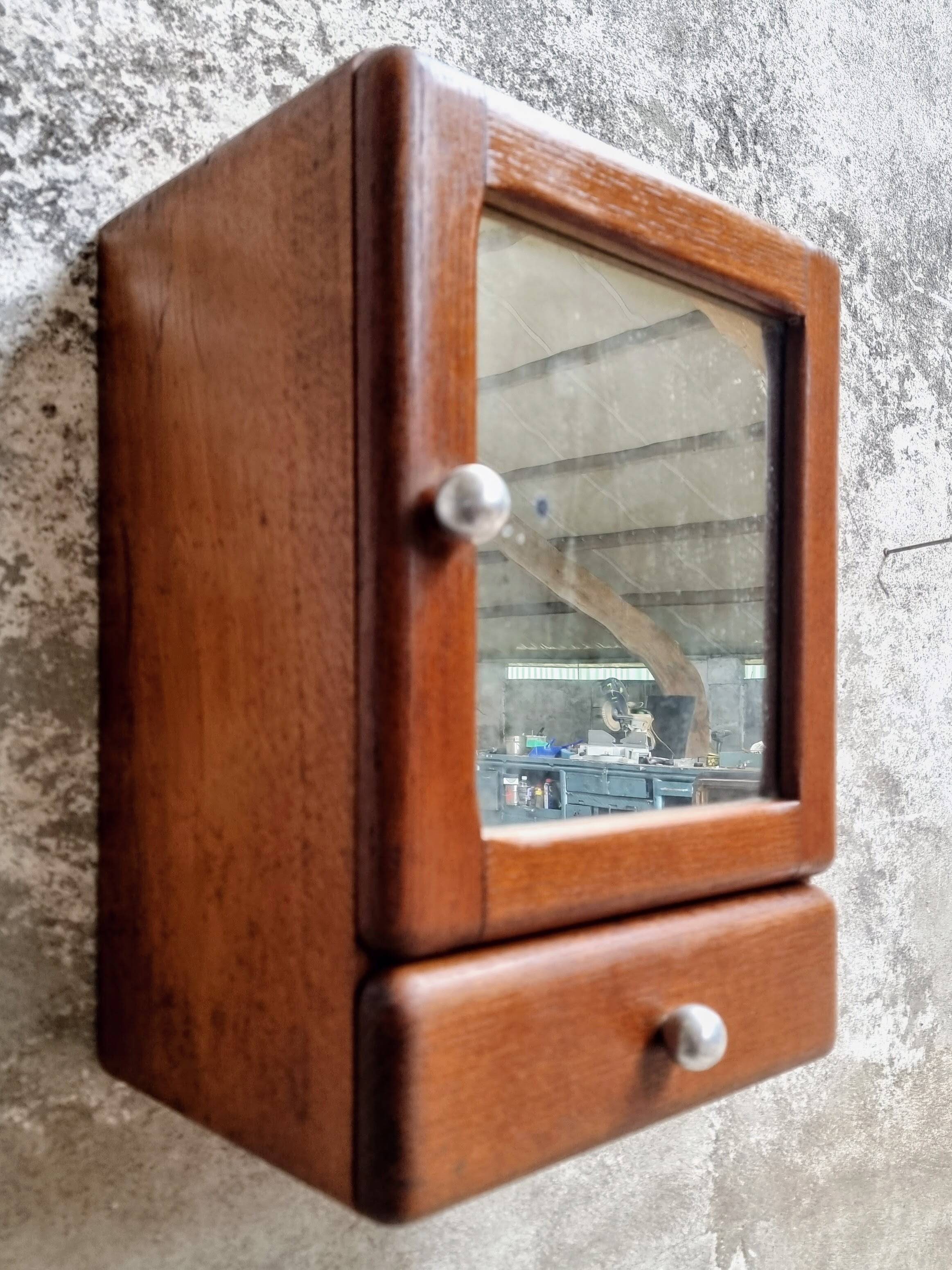 Ancien placard suspendu armoire à pharmacie armoire de salle de bain en chêne