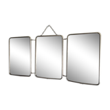 Miroir de barbier triptyque