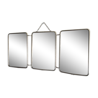 Miroir de barbier triptyque