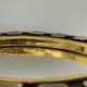 Golden ceramic mirror by Mithé Espelt 1960 24cm