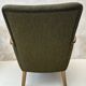 Pair of vintage wooden and fabric armchairs from the 1960s.