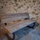 Vintage garden bench – oak and cast iron – from the 1960s