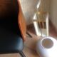 White lacquered wood and brass umbrella stand / vintage 60s-70s