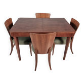 Ensemble de chaises et table par Jindřich Halabala pour Up Zavody, années 1940.