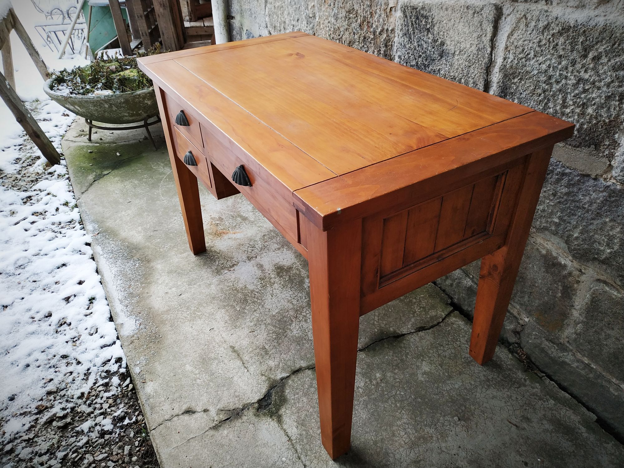 Old solid wood desk