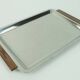 BOWL SET dip bowls party serving set stainless steel and wood 1960s