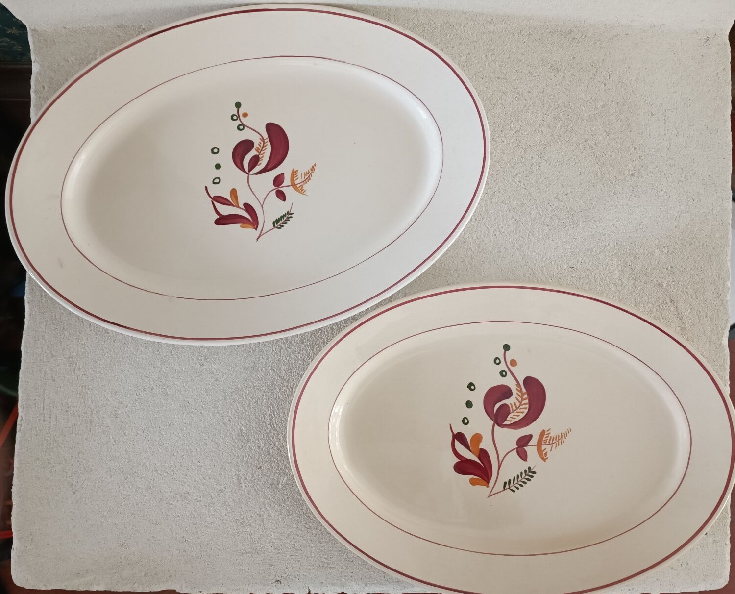 2 dishes and 1 plate iron earth Salins