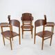 1960s Set of 6 Børge Mogensen Model 122 Oak and Teak Dining Chairs for Søborg Møbelfabric, Denmark