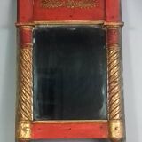 Restoration period mirror 1830 patinated gilded carved wood 48x33 cm